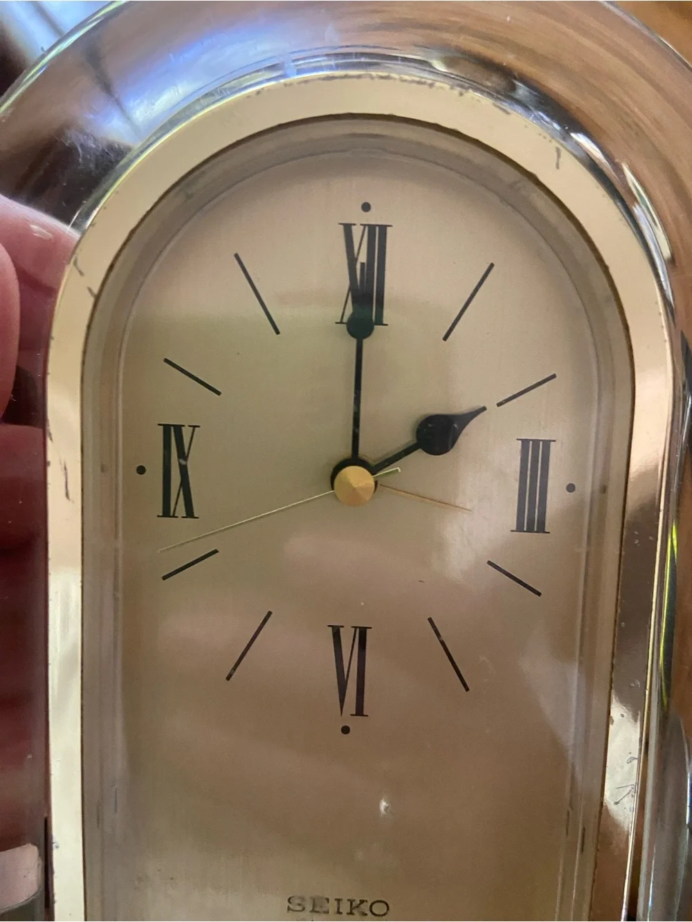Vintage Seiko Gold and Clear Arch Desk Clock